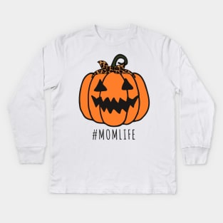 Funny Halloween Pumpkins Mom Life Gift Kids Long Sleeve T-Shirt